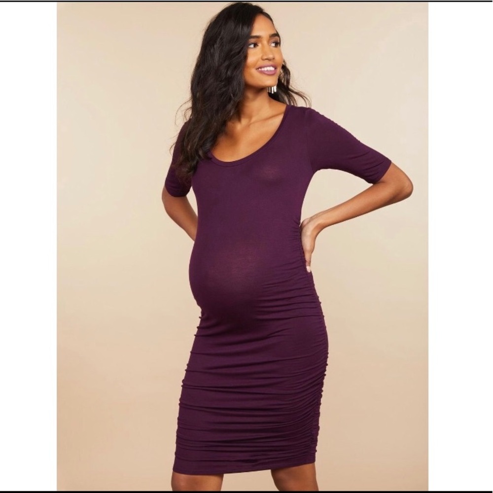 Purple maternity dress